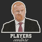Sean Dyche Badge Men's Hoodie – black close-up detail shot of the Sean Dyche Players Couture logo design
