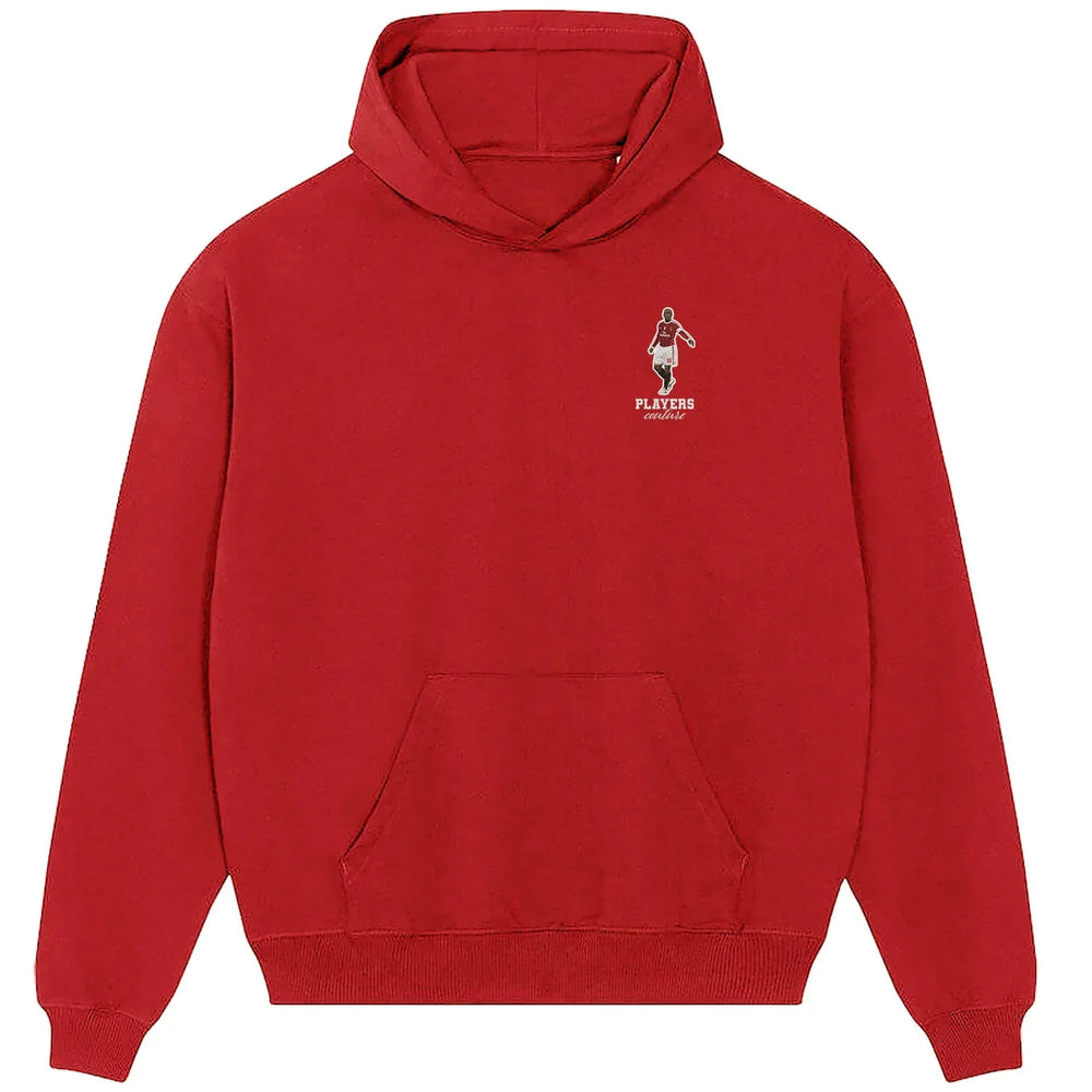 Clarence Seedorf hoodie – red men's hoodie featuring the Clarence Seedorf Players Couture logo