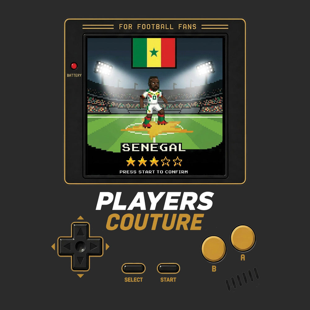 Senegal World Cup 8-Bit Kids T-Shirt retro gaming football design by Players Couture