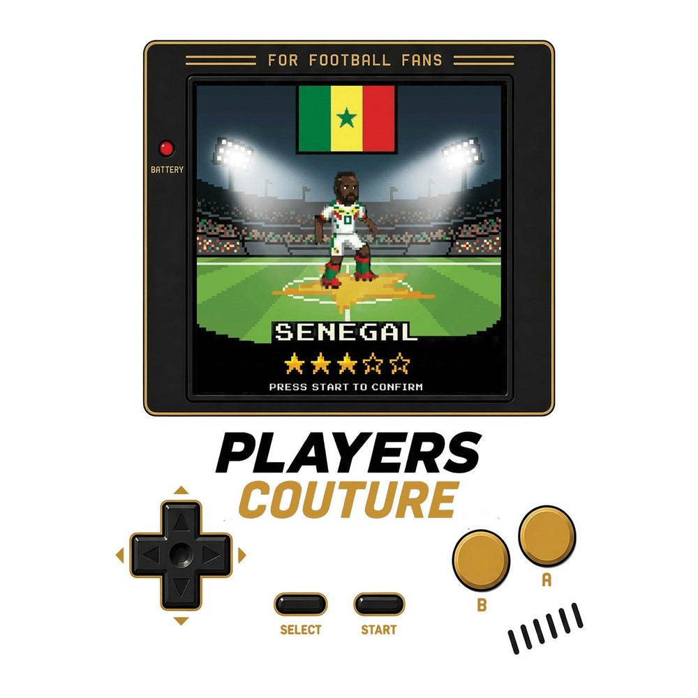 Senegal World Cup 8-Bit Kids T-Shirt retro gaming football design by Players Couture