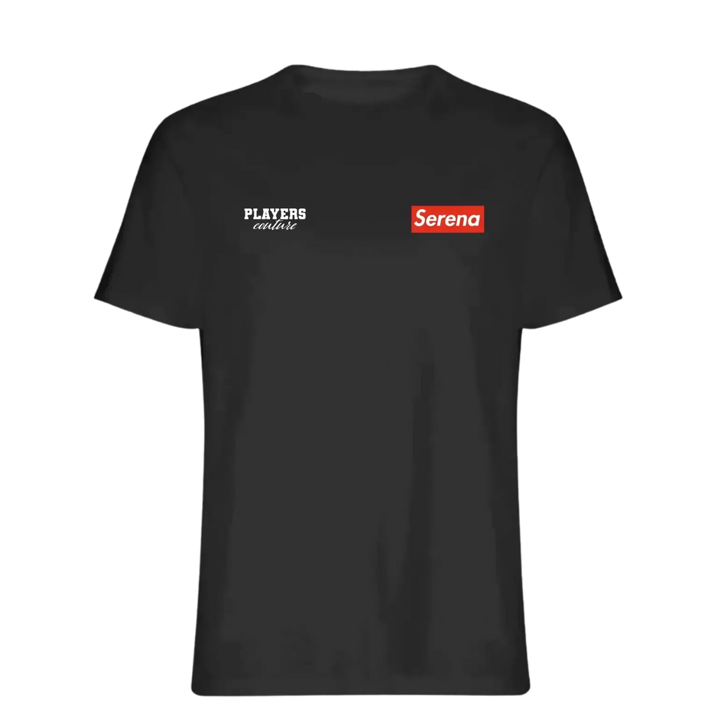 Serena Williams t-shirt – black men's t-shirt featuring the Serena Williams Players Couture logo