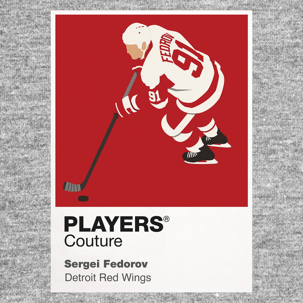 Sergei Fedorov Detroit Red Wings grey Icon Frame artwork detail