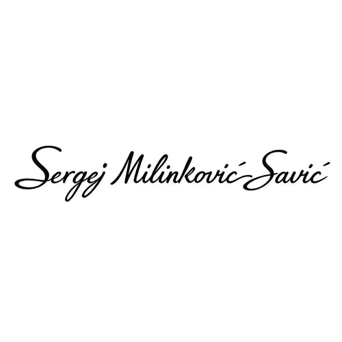Sergej Milinkovic Savic Logo Men's T-Shirt – white close-up detail shot of the Sergej Milinkovic Savic Players Couture logo