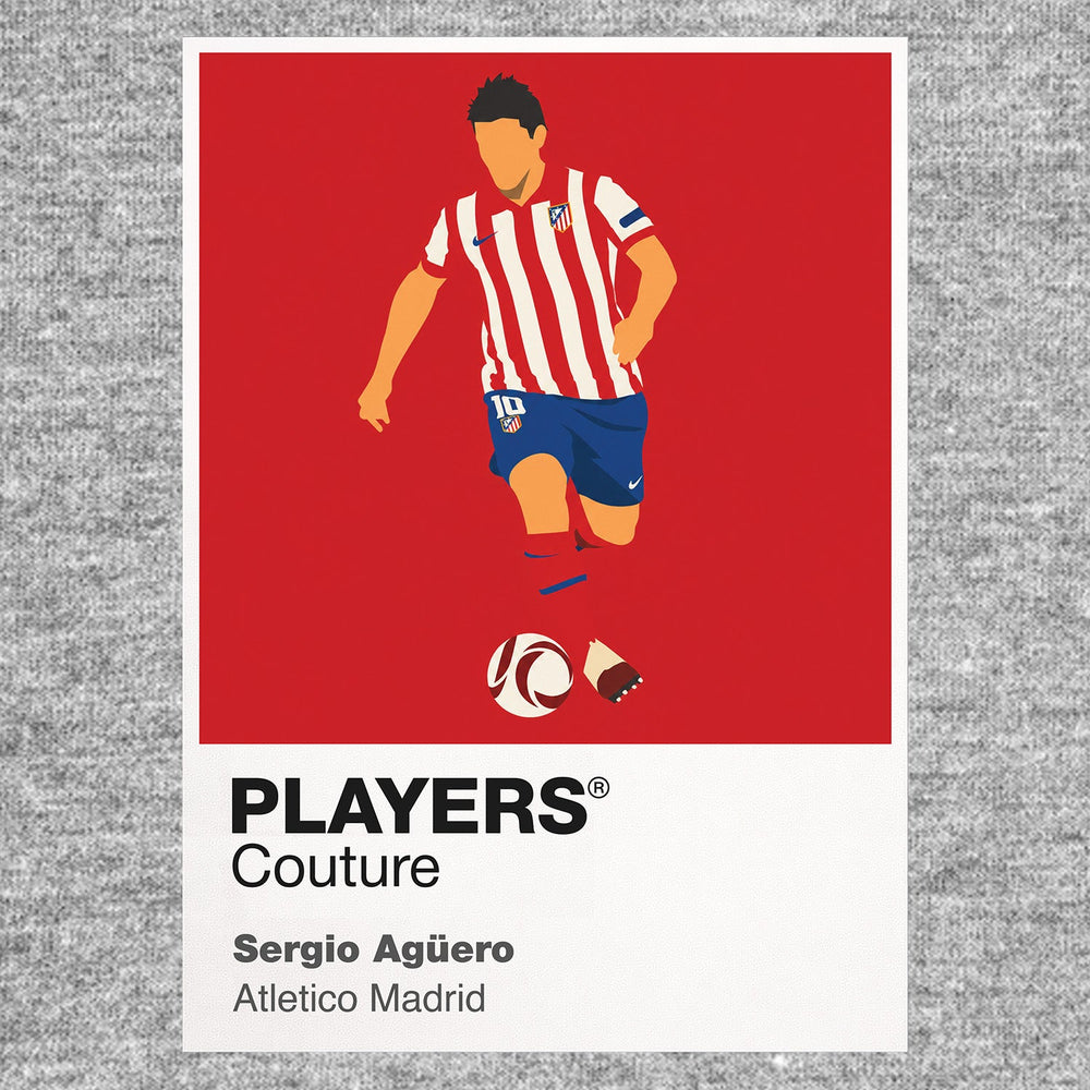Sergio Aguero Atletico Madrid Icon Frame Men's Hoodie — Gray Artwork