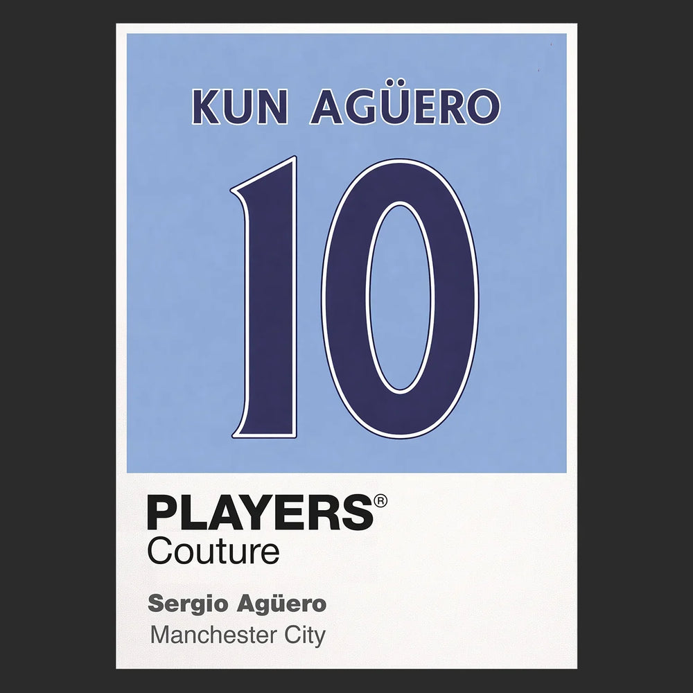 Sergio Aguero 10 Football Shirt Frame Men's Hoodie – black close-up detail shot of the Sergio Aguero Players Couture logo