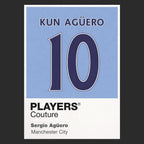 Sergio Aguero 10 Football Shirt Frame Men's Hoodie – black close-up detail shot of the Sergio Aguero Players Couture logo