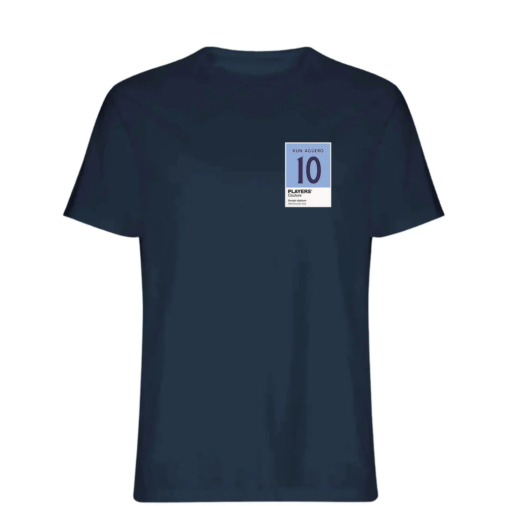 Sergio Aguero 10 Football t-shirt – navy men's t-shirt featuring the Sergio Aguero 10 Football Players Couture logo
