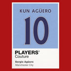 Sergio Aguero 10 Football Shirt Frame Men's Hoodie – red close-up detail shot of the Sergio Aguero 10 Football Players