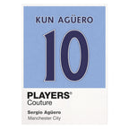 Sergio Aguero 10 Football Shirt Frame Men's Hoodie – white close-up detail shot of the Sergio Aguero 10 Football Players