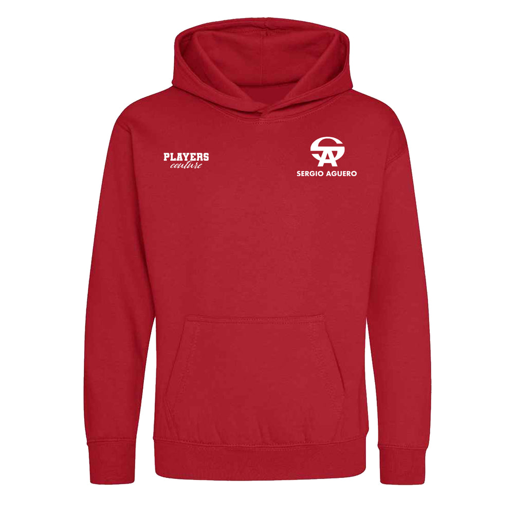 Sergio Aguero Logo Players Couture Kids Hoodie Red