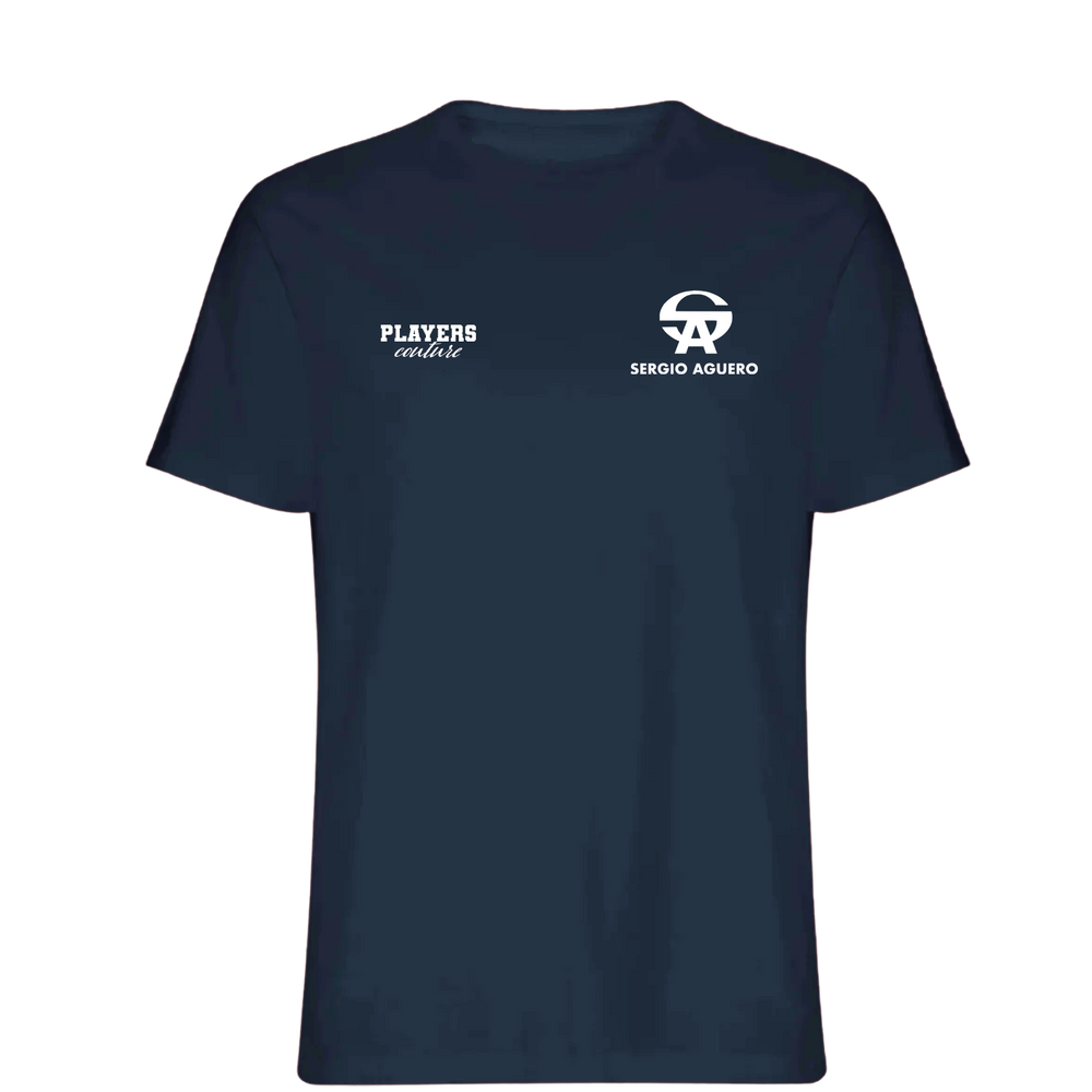 Sergio Aguero Logo Players Couture Mens T-Shirt Navy