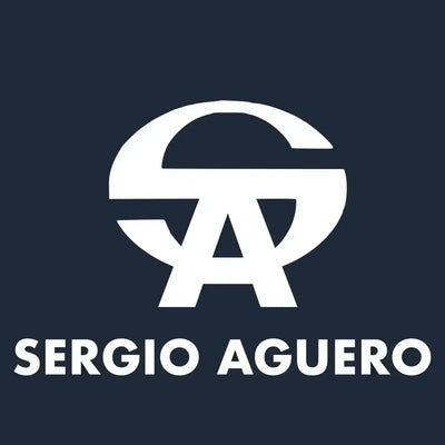 Sergio Aguero Logo Kids Hoodie – navy close-up detail shot of the Sergio Aguero Players Couture logo design