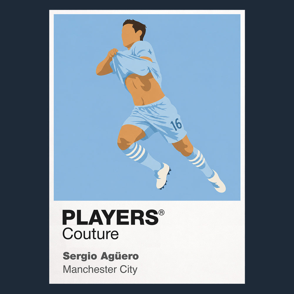 Sergio Aguero Manchester City Icon Frame — Navy