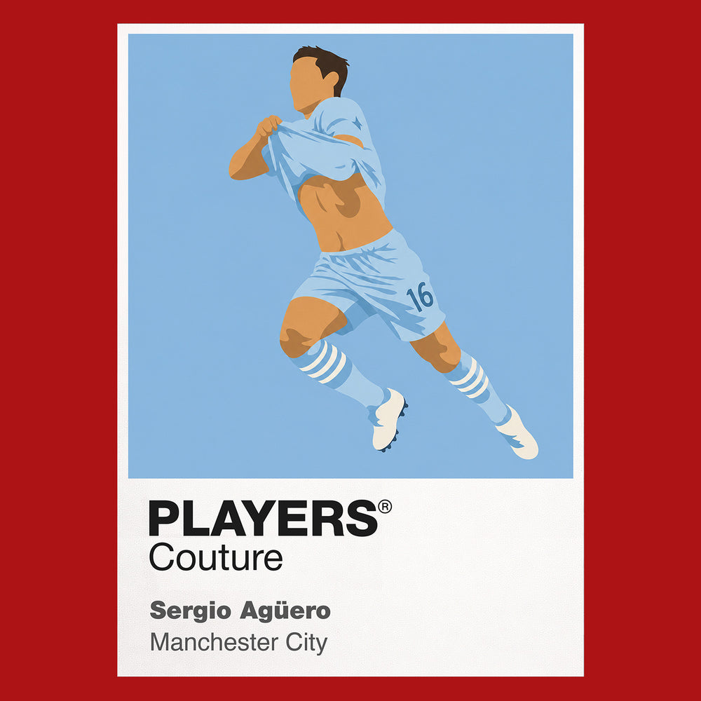 Sergio Aguero Manchester City Icon Frame — Red