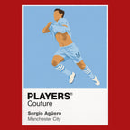 Sergio Aguero Manchester City Icon Frame Men's Hoodie — Red Artwork
