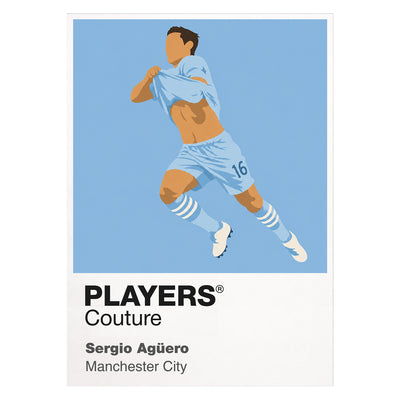 Sergio Aguero Manchester City Icon Frame — White