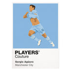 Sergio Aguero Manchester City Icon Frame Kids T-Shirt — White Artwork