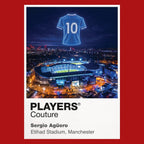 Sergio Aguero Manchester City number 10 Icons in Lights Frame artwork in red