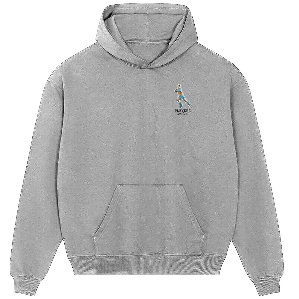 Sergio Aguero hoodie – grey men's hoodie featuring the Sergio Aguero Players Couture logo