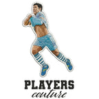 Sergio Aguero Badge Men's Hoodie – white close-up detail shot of the Sergio Aguero Players Couture logo design