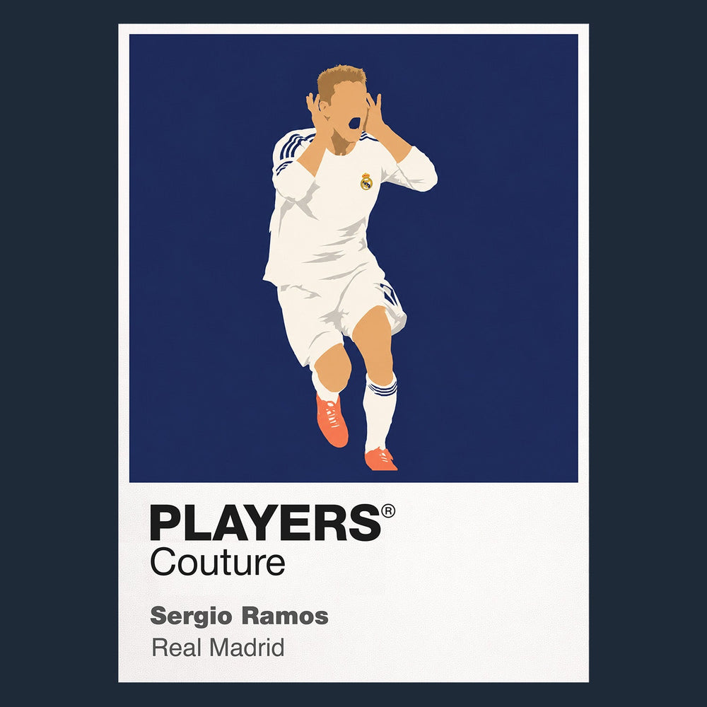 Sergio Ramos Real Madrid Icon Frame Men's Hoodie — Navy Artwork