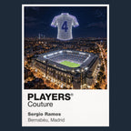 Sergio Ramos Real Madrid number 4 Icons in Lights Frame artwork in navy