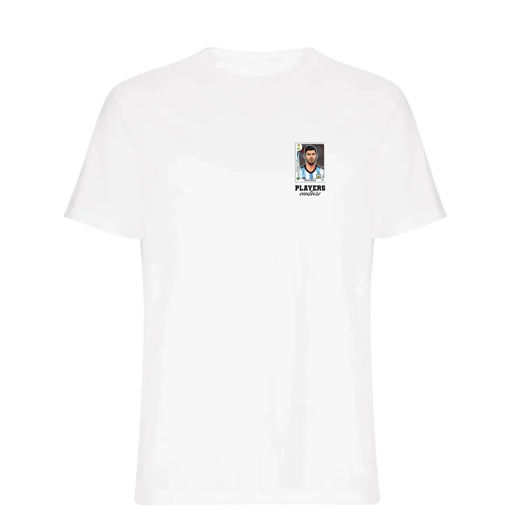Sergio Aguero World Cup t-shirt – white men's t-shirt featuring the Sergio Aguero World Cup Players Couture logo
