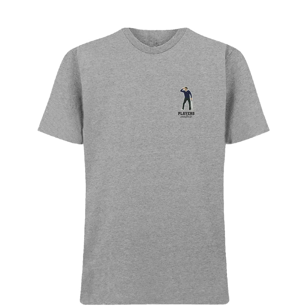 Seve Ballesteros t-shirt – grey men's t-shirt featuring the Seve Ballesteros Players Couture logo