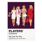 Sex and the City Carrie, Miranda, Charlotte and Samantha navigating friendship, fashion and New York Icon Frame artwork on white