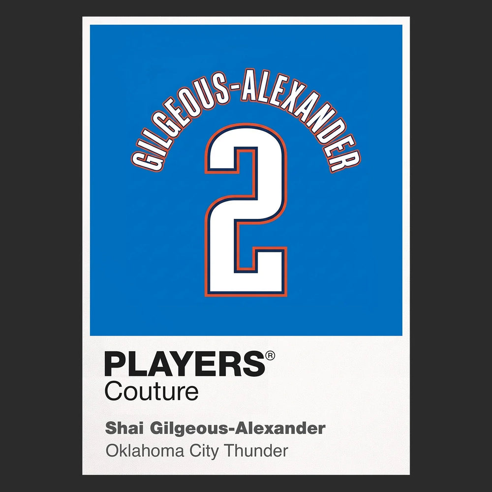 Shai Gilgeous-Alexander 2 Jersey Frame Men's T-Shirt – black close-up detail shot of the Shai Gilgeous-Alexander 2 Players