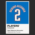 Shai Gilgeous-Alexander 2 Jersey Frame Men's T-Shirt – black close-up detail shot of the Shai Gilgeous-Alexander 2 Players