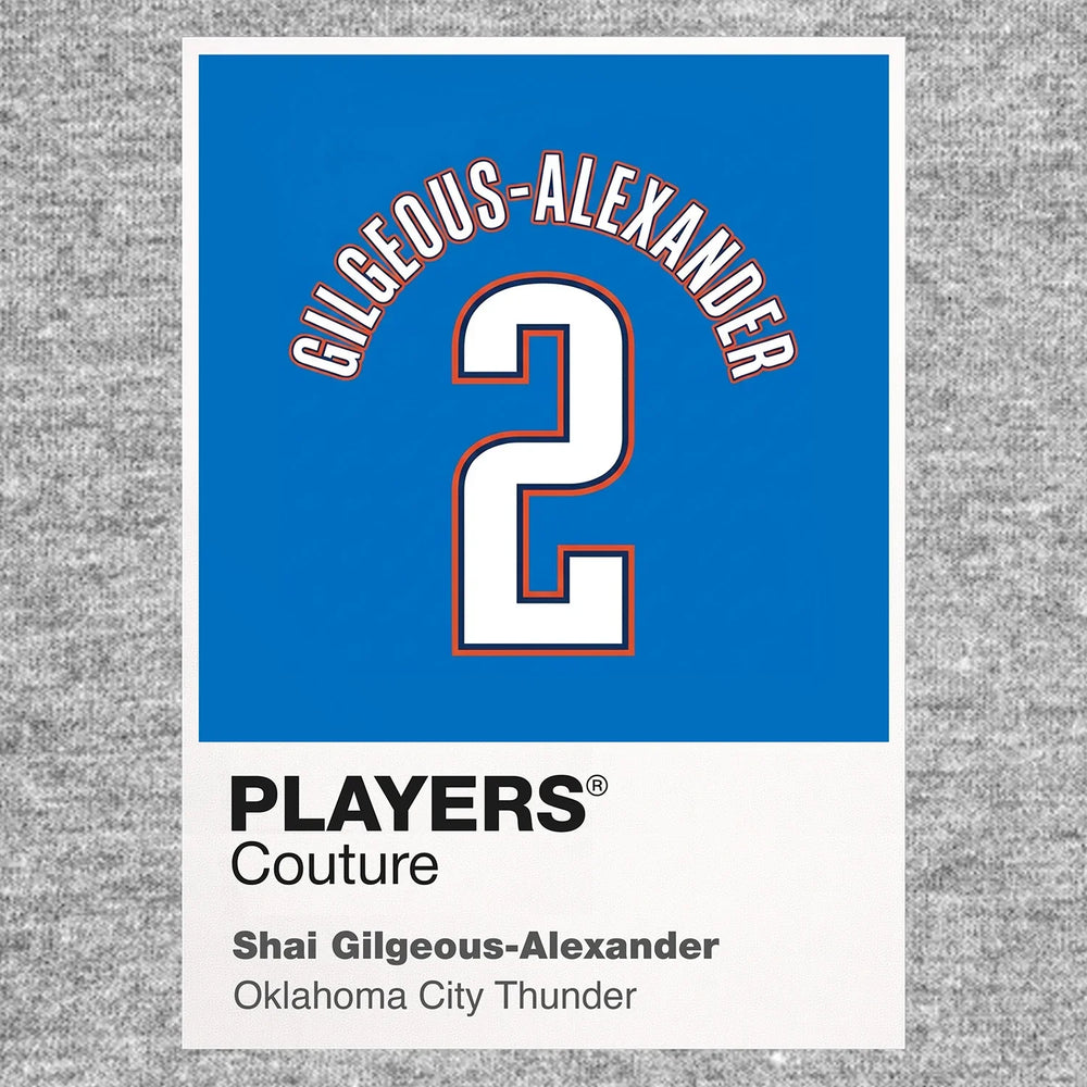 Shai Gilgeous-Alexander 2 Jersey Frame Men's T-Shirt – grey close-up detail shot of the Shai Gilgeous-Alexander 2 Players