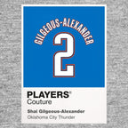 Shai Gilgeous-Alexander 2 Jersey Frame Men's T-Shirt – grey close-up detail shot of the Shai Gilgeous-Alexander 2 Players
