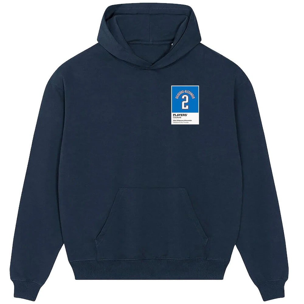Shai Gilgeous Alexander 2 hoodie – navy men's hoodie featuring the Shai Gilgeous Alexander 2 Players Couture logo