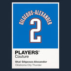Shai Gilgeous-Alexander 2 Jersey Frame Men's T-Shirt – navy close-up detail shot of the Shai Gilgeous-Alexander 2 Players