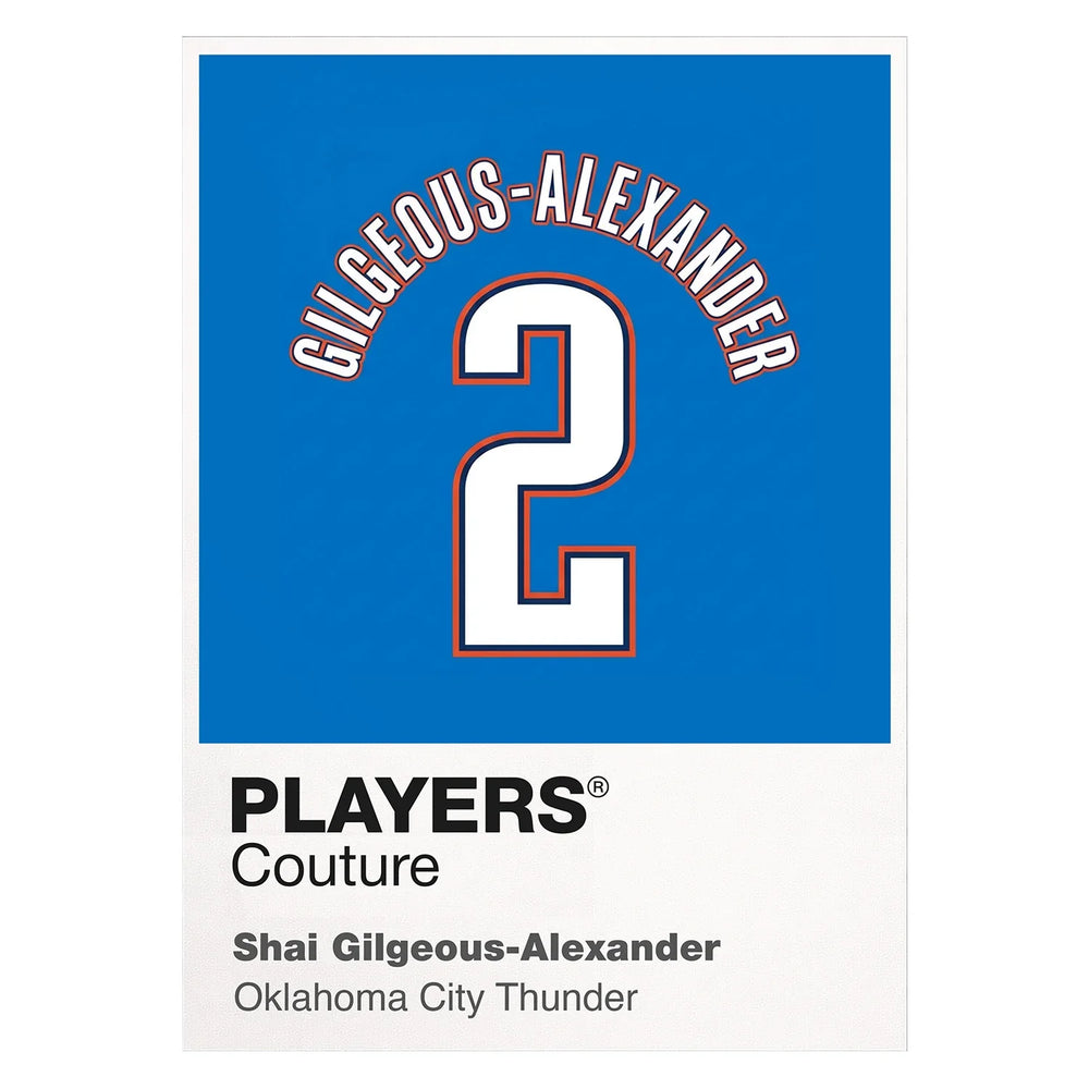 Shai Gilgeous-Alexander 2 Jersey Frame Men's T-Shirt – white close-up detail shot of the Shai Gilgeous-Alexander Players