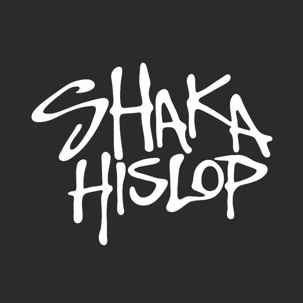 Shaka Hislop Logo Men's Hoodie – black close-up detail shot of the Shaka Hislop Players Couture logo design