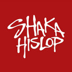 Shaka Hislop Logo Men's Hoodie – red close-up detail shot of the Shaka Hislop Players Couture logo design