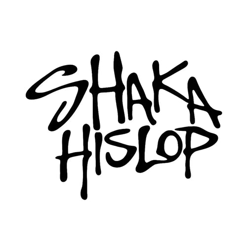 Shaka Hislop Logo Men's Hoodie – white close-up detail shot of the Shaka Hislop Players Couture logo design