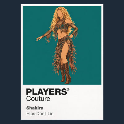 Shakira Shakira's unmistakable hair, movement and bilingual Latin-pop stage identity Icon Frame artwork in navy