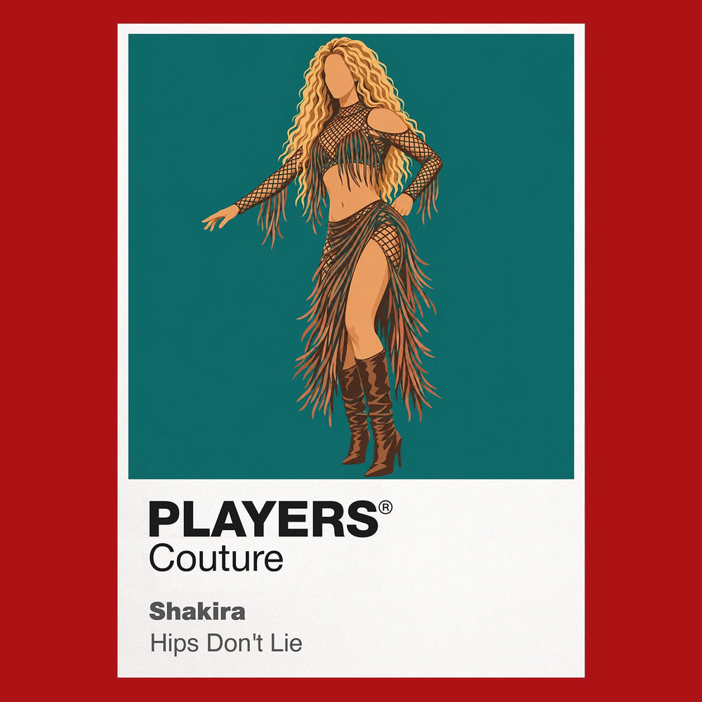 Shakira Shakira's unmistakable hair, movement and bilingual Latin-pop stage identity Icon Frame artwork in red