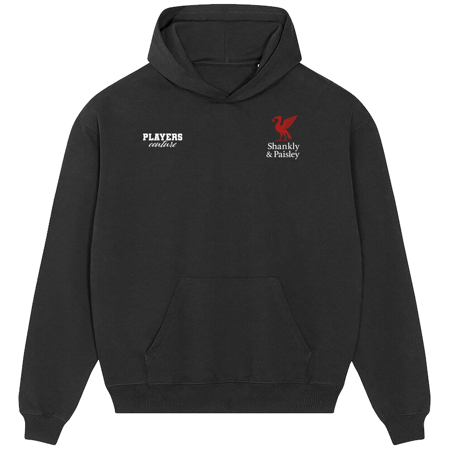 Shankly & Paisley Red Logo Players Couture Men's Casual Hoodie Black