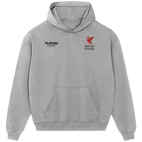 Shankly & Paisley Red hoodie – red men's hoodie featuring the Shankly & Paisley Red Players Couture logo