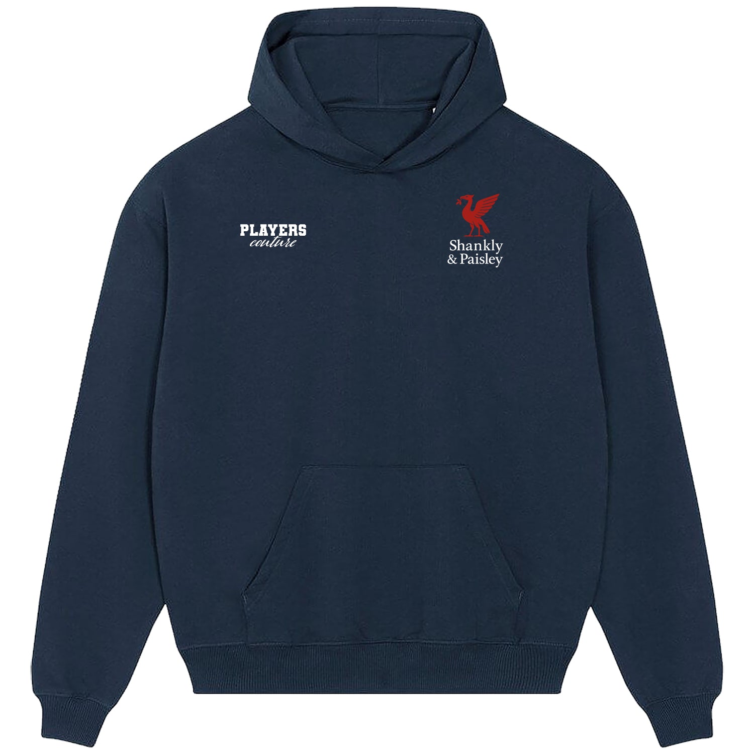 Shankly & Paisley Red Logo Players Couture Men's Casual Hoodie Navy