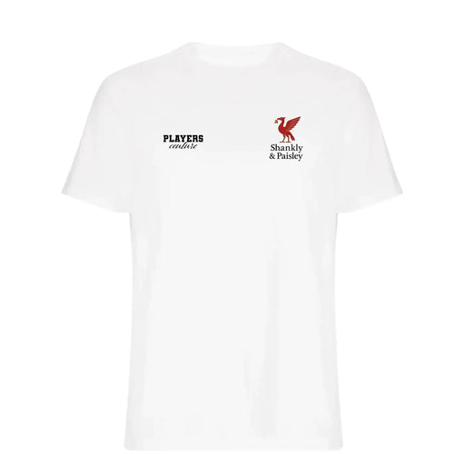 Shankly & Paisley Red t-shirt – red men's t-shirt featuring the Shankly & Paisley Red Players Couture logo
