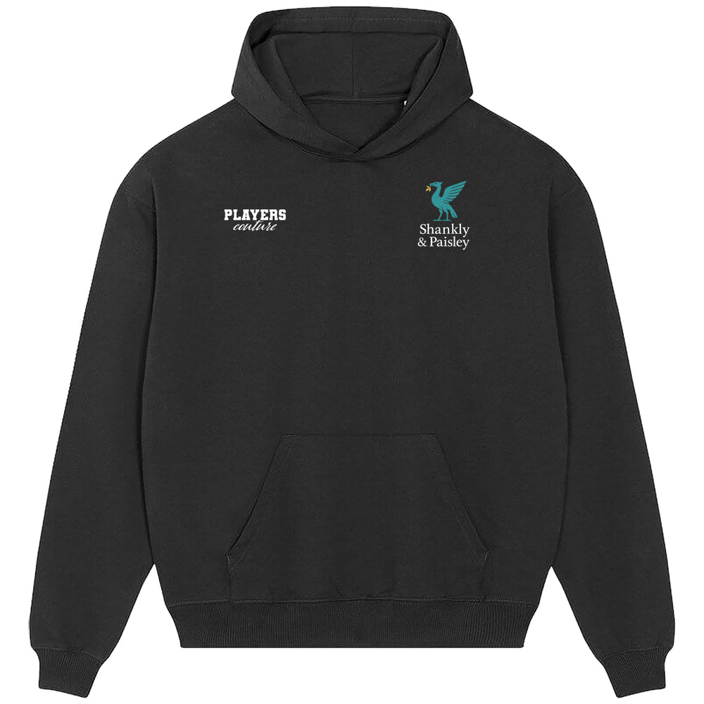 Shankly & Paisley Turquoise Logo Players Couture Men's Casual Hoodie Black