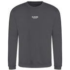 Essentials Collection hoodie – grey men's hoodie with black Essentials Collection letters and Players Couture logo on the