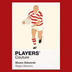 Shaun Edwards Wigan Warriors rugby league T-shirt red