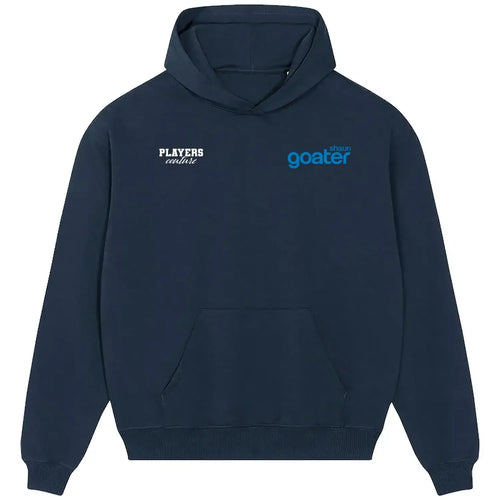 Shaun Goater hoodie – navy men's hoodie featuring the Shaun Goater Players Couture logo