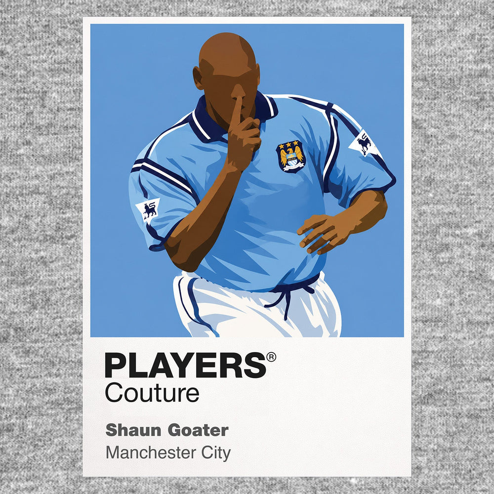 Shaun Goater Manchester City Icon Frame Men's Hoodie — Gray Artwork